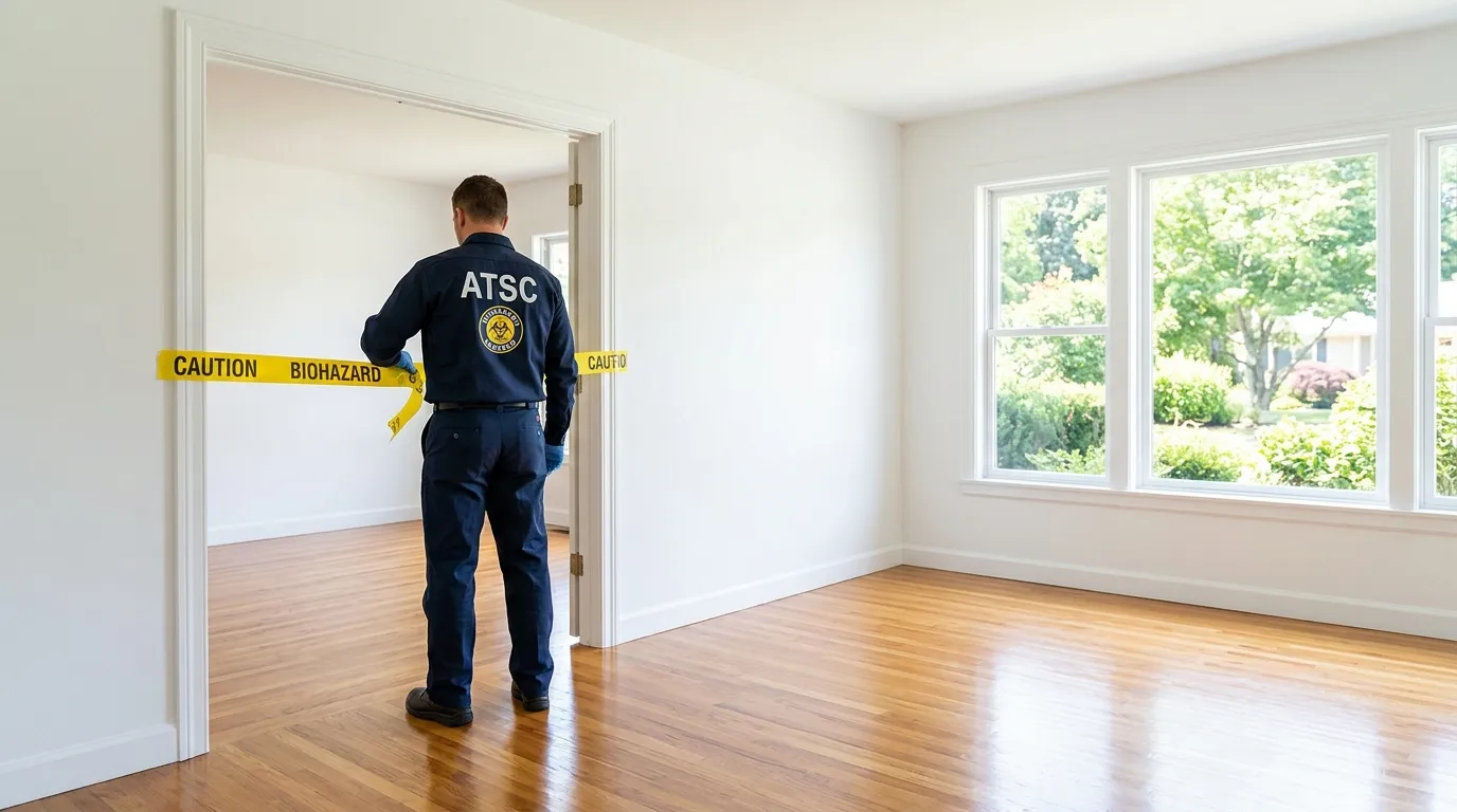 Certified biohazard cleanup crew performing Trauma Scene Cleanup in North Brunswick
